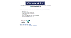 Desktop Screenshot of classical24.publicradio.org